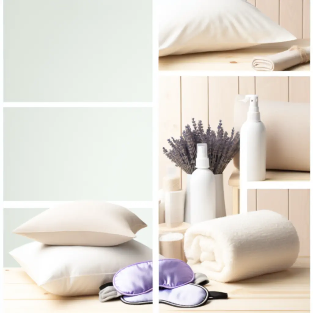 Przytulna kompozycja poduszek, koców, świec i dyfuzora zapachowego