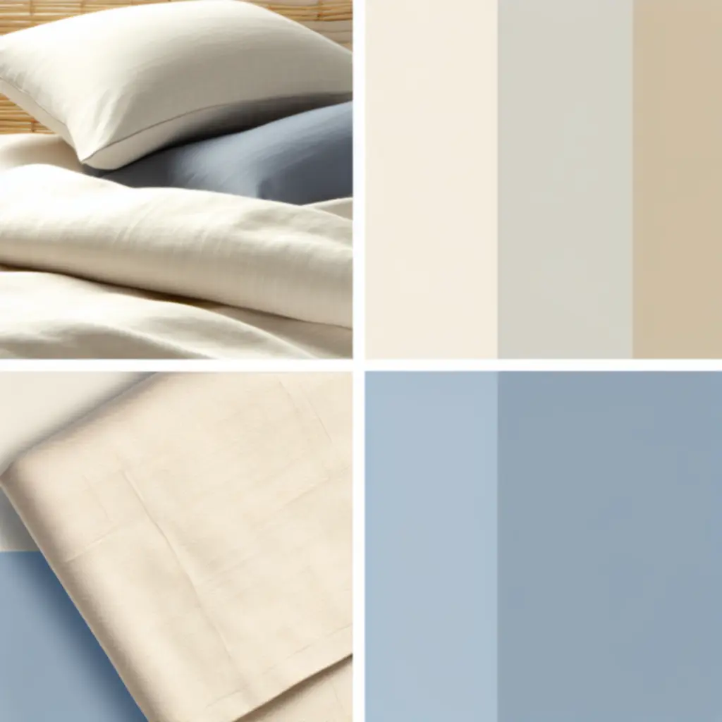 Zbliżenie na naturalne, miękkie tkaniny z bawełny organicznej, bambusa i lnu